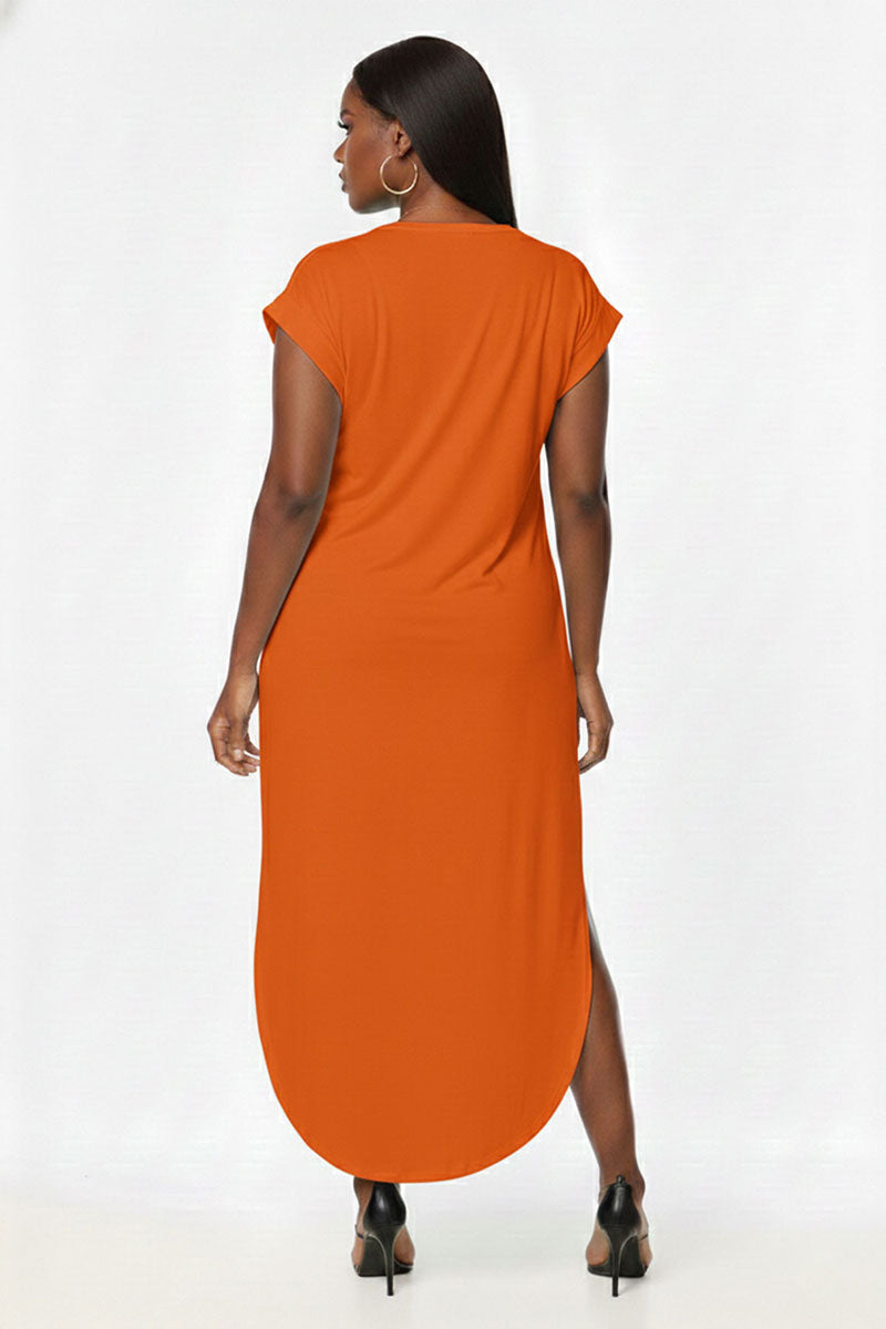 Plus Size Hidden Pocket Batwing Sleeve V Neck Long Dress – Wholesale  Capella Apparel