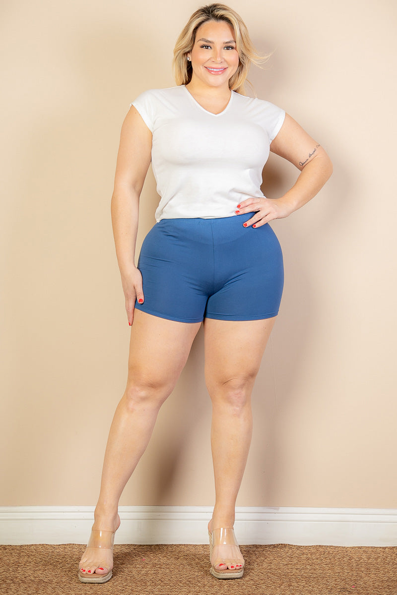 Plus Size Solid Shorts - Wholesale Capella Apparel