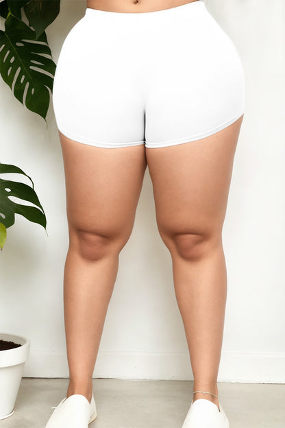 Plus Size Solid Shorts