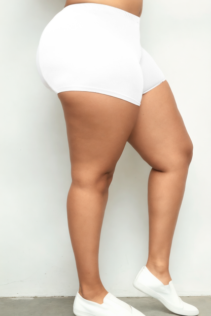 Plus Size Solid Shorts