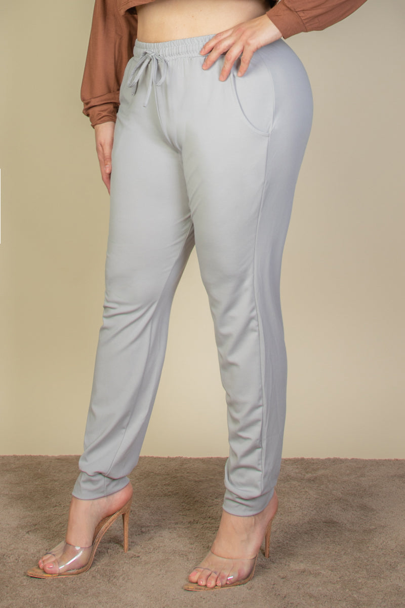 Plus Drawstring Waist Jogger Pants - Wholesale Capella Apparel