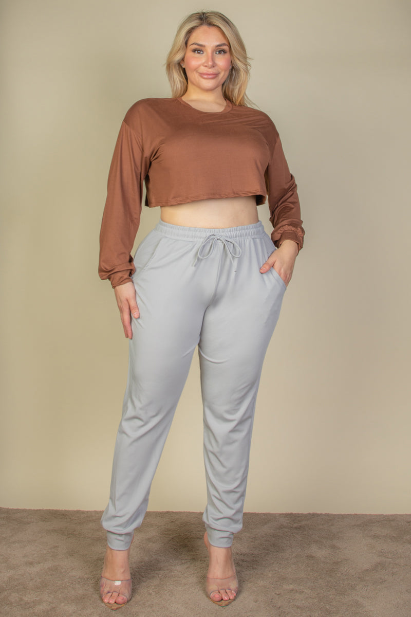 Plus Drawstring Waist Jogger Pants - Wholesale Capella Apparel