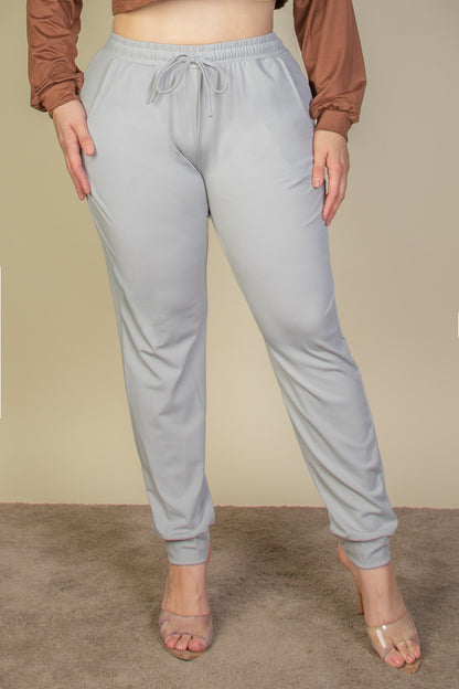 Plus Drawstring Waist Jogger Pants - Wholesale Capella Apparel