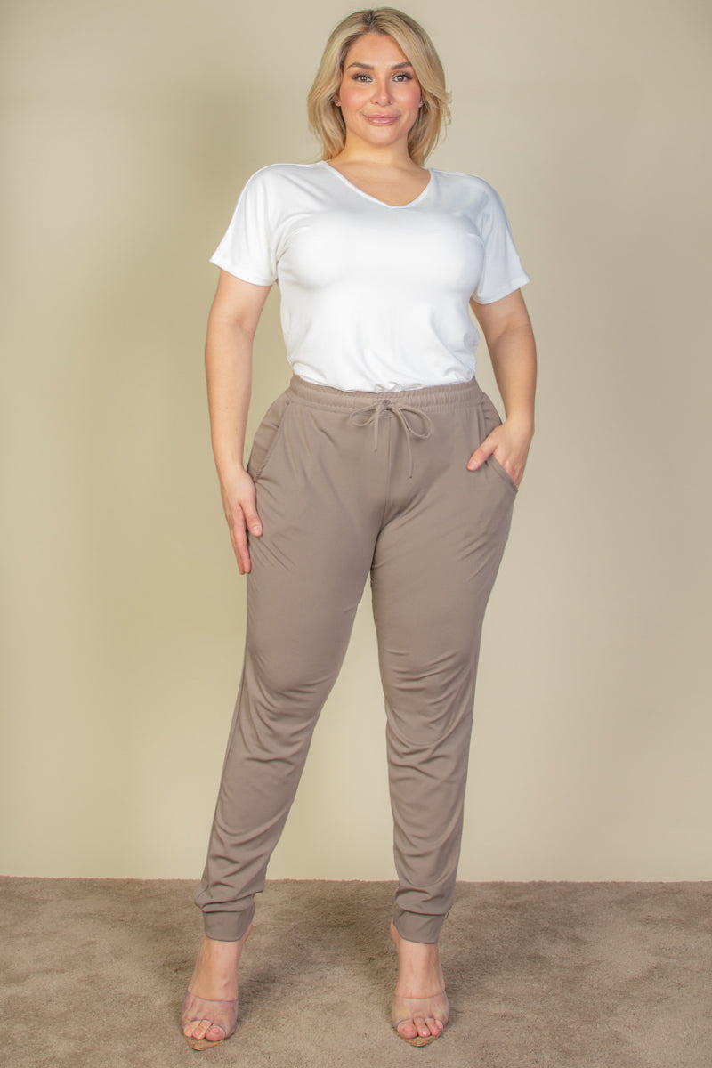 Plus Drawstring Waist Jogger Pants - Wholesale Capella Apparel