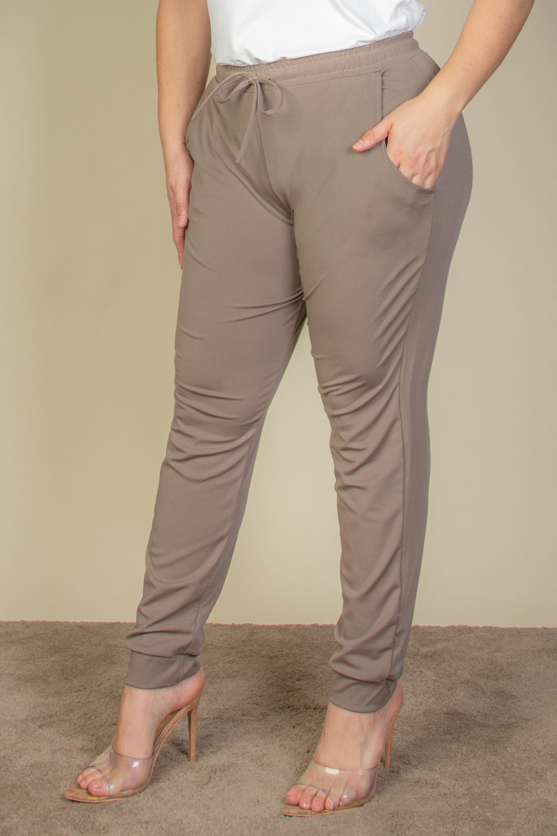 Plus Drawstring Waist Jogger Pants - Wholesale Capella Apparel