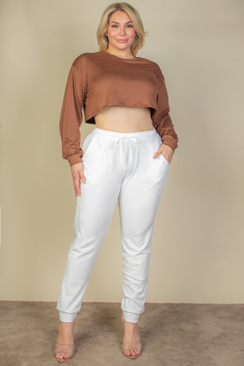 Plus Drawstring Waist Jogger Pants - Wholesale Capella Apparel