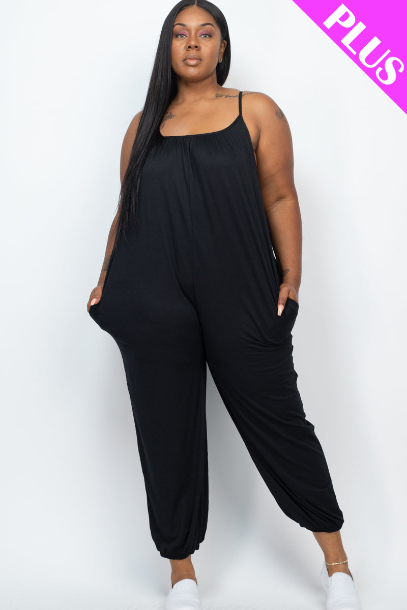 Plus Size Sleeveless Jogger Jumpsuit - Wholesale Capella Apparel