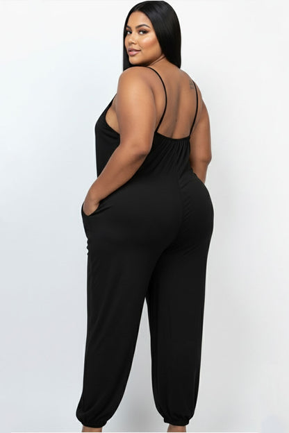 Plus Size Sleeveless Jogger Jumpsuit