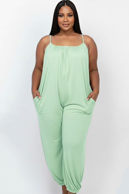 Plus Size Sleeveless Jogger Jumpsuit