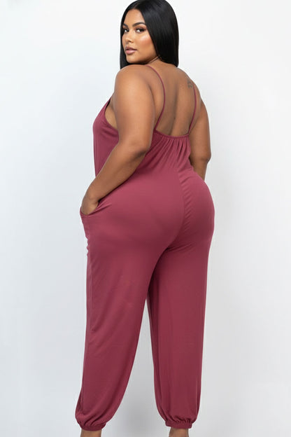 Plus Size Sleeveless Jogger Jumpsuit