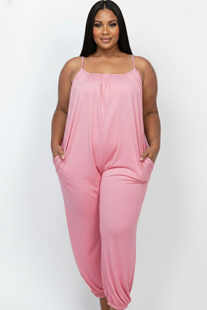 Plus Size Sleeveless Jogger Jumpsuit