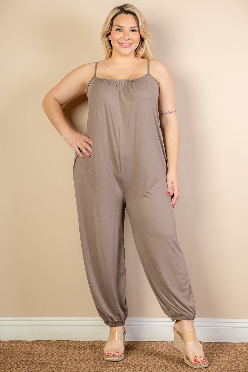 Plus Size Sleeveless Jogger Jumpsuit - Wholesale Capella Apparel