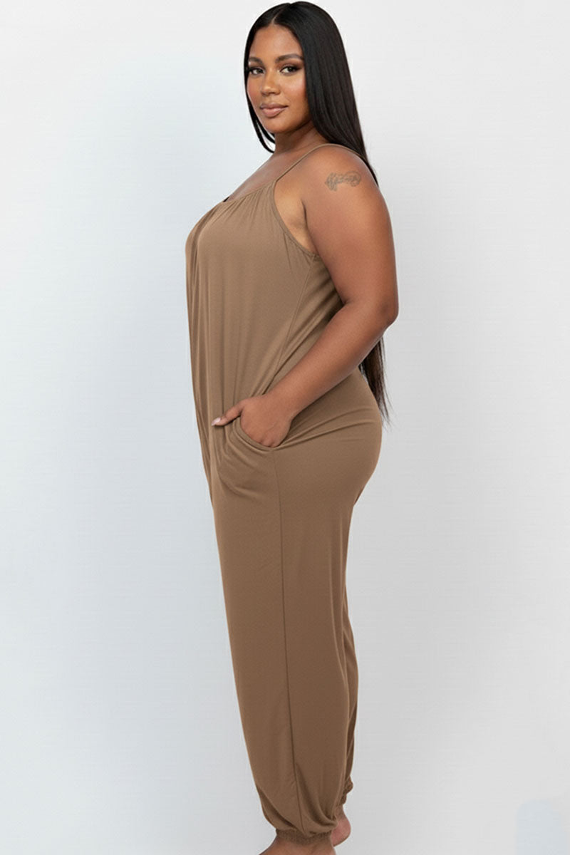 Plus Size Sleeveless Jogger Jumpsuit