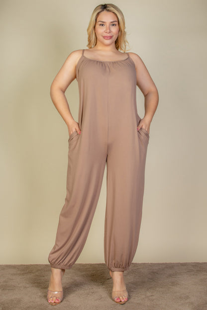 Plus Size Sleeveless Jogger Jumpsuit - Wholesale Capella Apparel