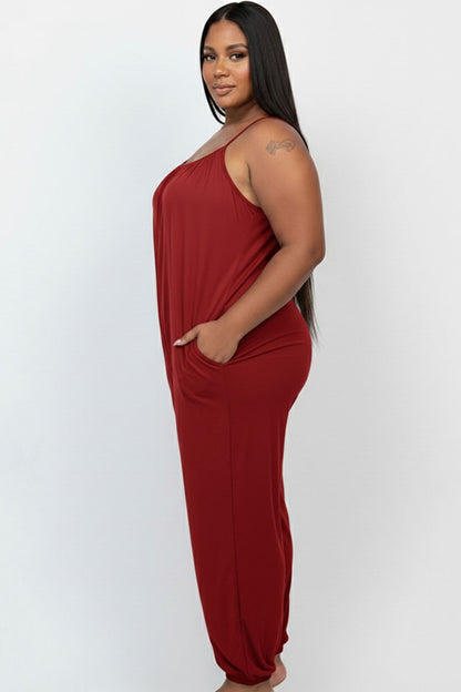 Plus Size Sleeveless Jogger Jumpsuit