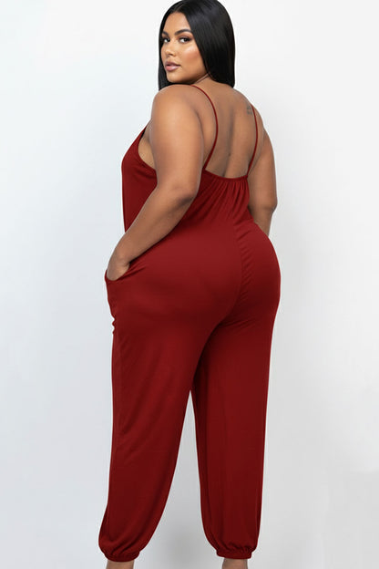 Plus Size Sleeveless Jogger Jumpsuit