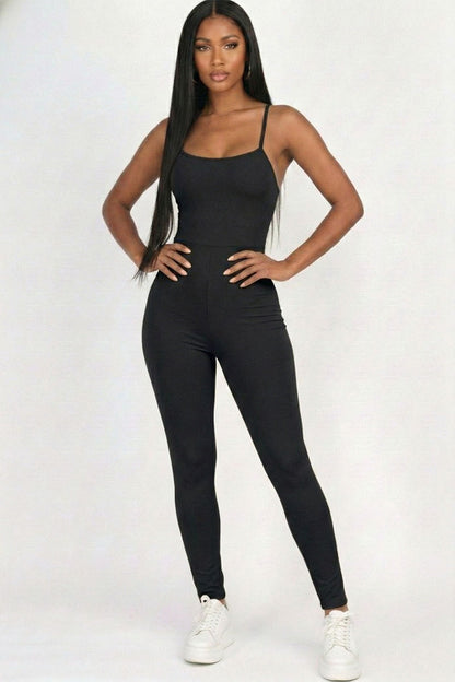 Criss-Cross Open Back Bodycon Jumpsuit (CAPELLA)