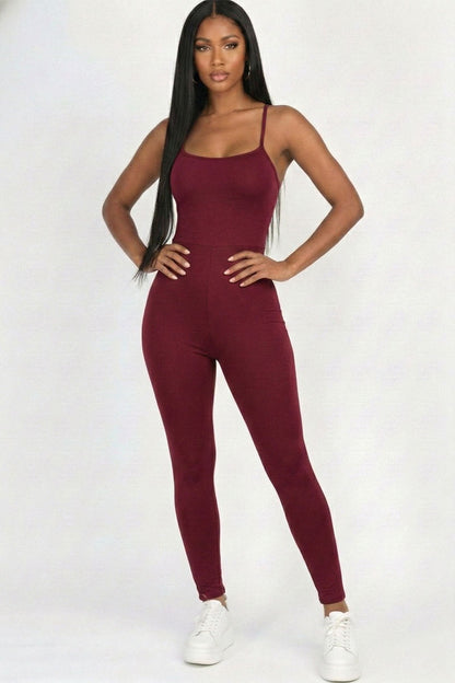 Criss-Cross Open Back Bodycon Jumpsuit (CAPELLA)