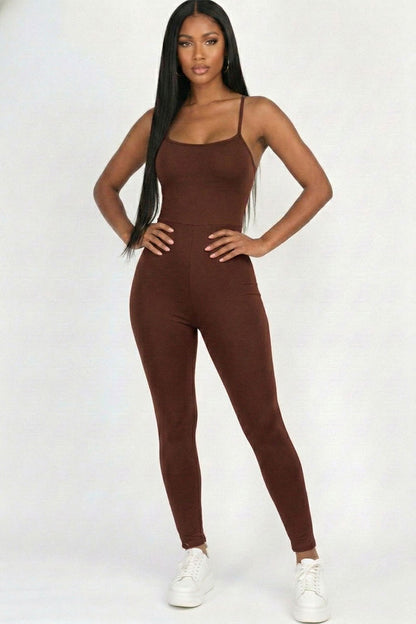 Criss-Cross Open Back Bodycon Jumpsuit (CAPELLA)