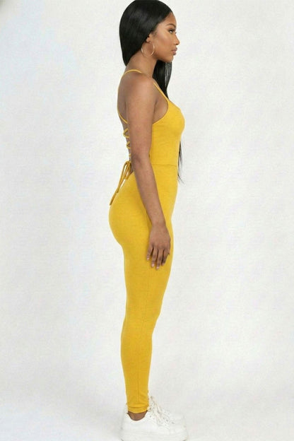 Criss-Cross Open Back Bodycon Jumpsuit (CAPELLA)