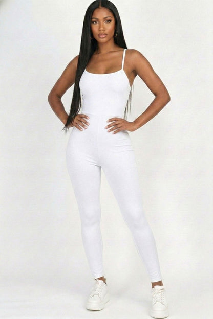 Criss-Cross Open Back Bodycon Jumpsuit (CAPELLA)