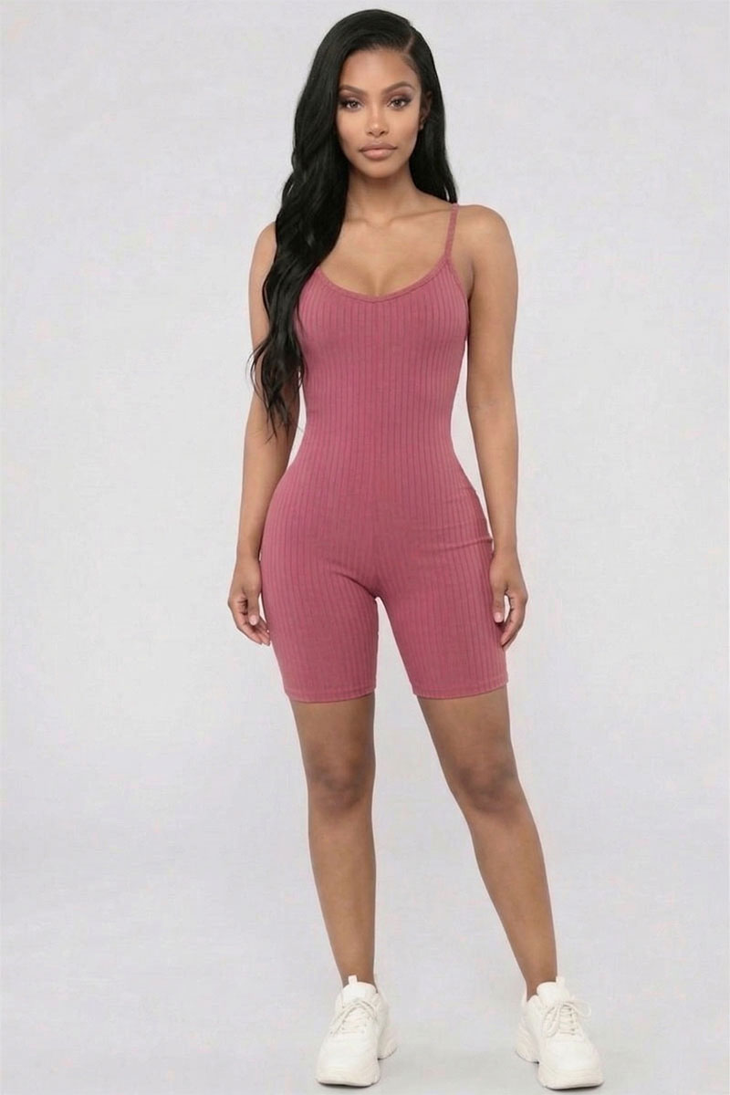 Ribbed Bodycon Romper