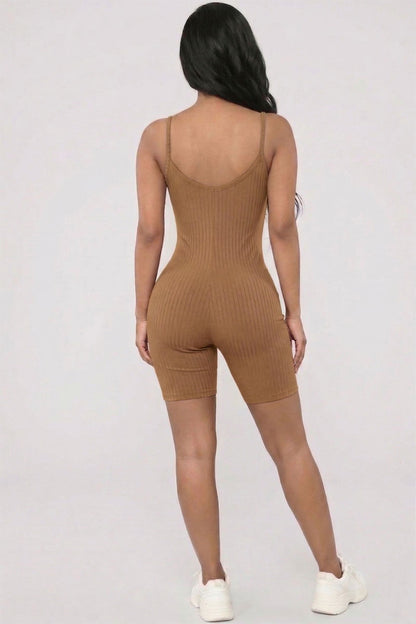 Ribbed Bodycon Romper