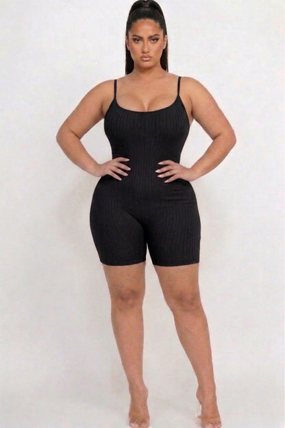 Plus Ribbed Bodycon Romper