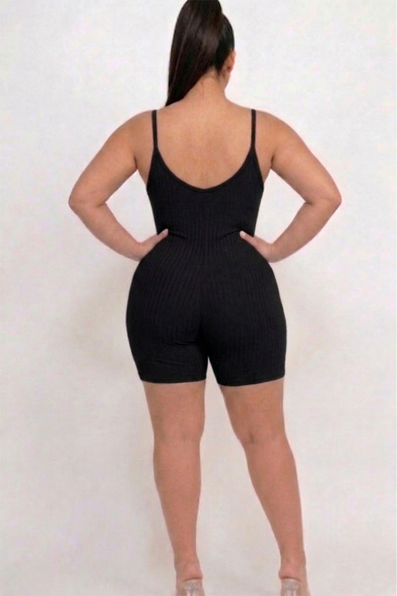 Plus Ribbed Bodycon Romper