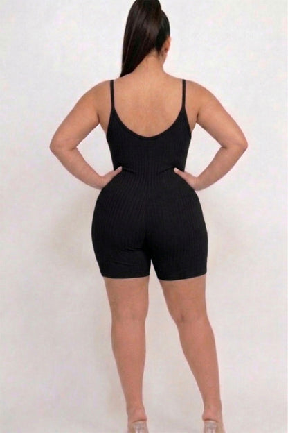 Plus Ribbed Bodycon Romper