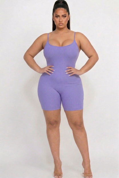 Plus Ribbed Bodycon Romper