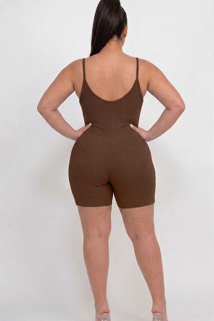 Plus Ribbed Bodycon Romper