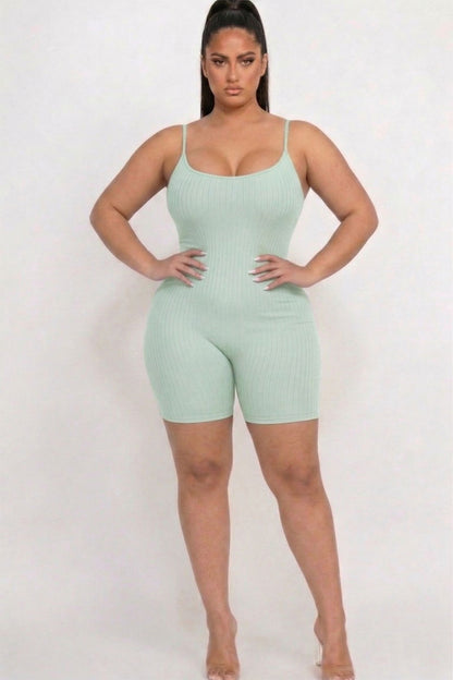 Plus Ribbed Bodycon Romper