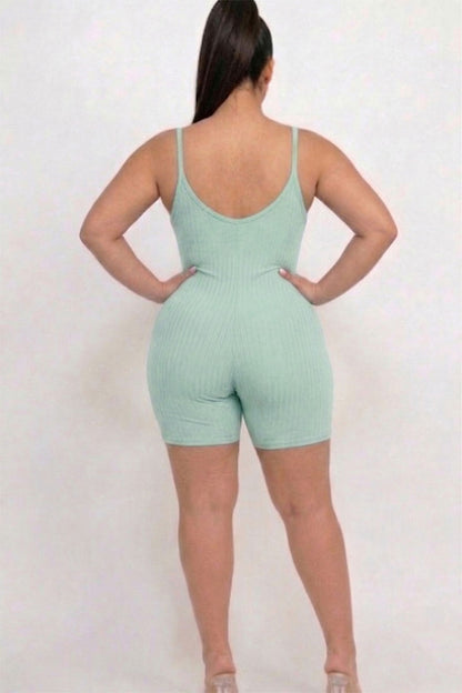 Plus Ribbed Bodycon Romper