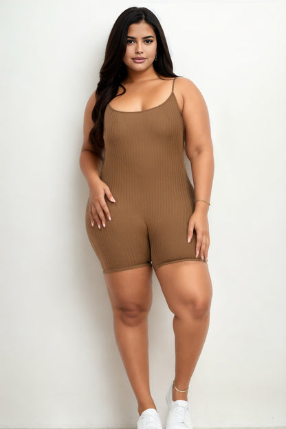 Plus Ribbed Bodycon Romper