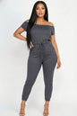 Two-way Shoulder Drawstring Jumpsuit