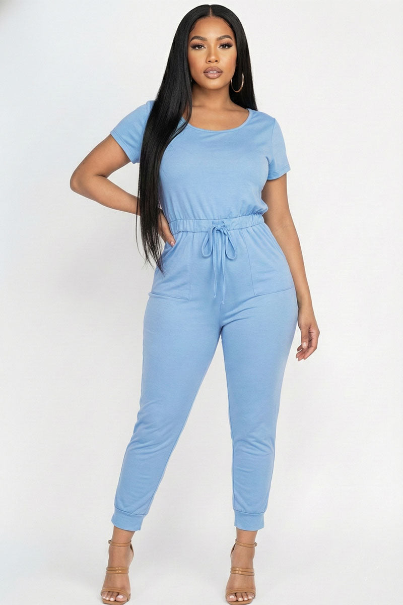 Two-way Shoulder Drawstring Jumpsuit