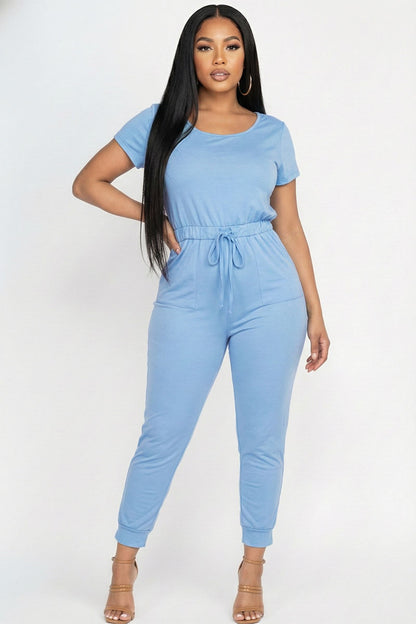 Two-way Shoulder Drawstring Jumpsuit