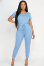 Two-way Shoulder Drawstring Jumpsuit