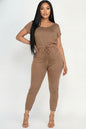 Two-way Shoulder Drawstring Jumpsuit