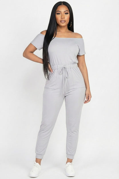 Two-way Shoulder Drawstring Jumpsuit