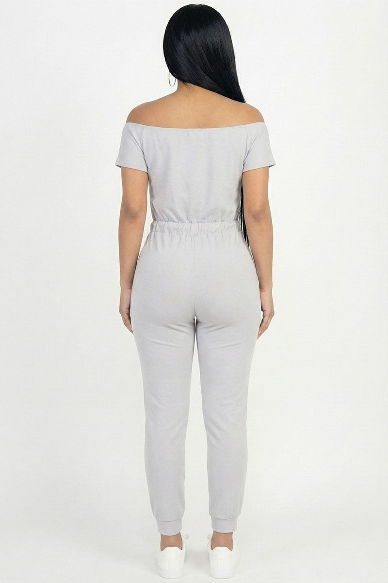 Two-way Shoulder Drawstring Jumpsuit