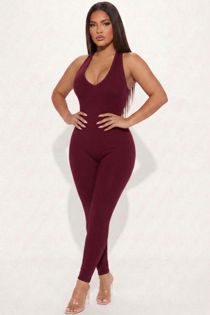 Racer Back Bodycon Jumpsuit