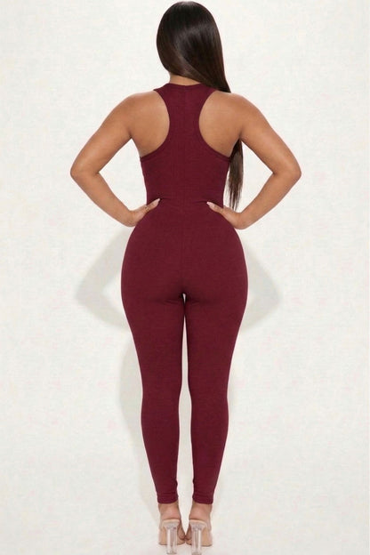 Racer Back Bodycon Jumpsuit