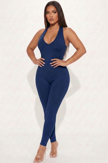 Racer Back Bodycon Jumpsuit