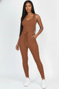 Ribbed Sleeveless Drawstring Jumpsuit
