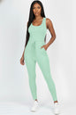 Ribbed Sleeveless Drawstring Jumpsuit (CAPELLA)