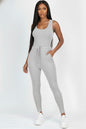 Ribbed Sleeveless Drawstring Jumpsuit (CAPELLA)