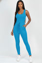 Ribbed Sleeveless Drawstring Jumpsuit