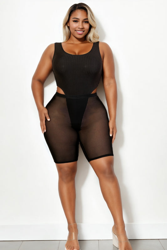 Plus Size Mesh Biker Shorts - Capella Apparel